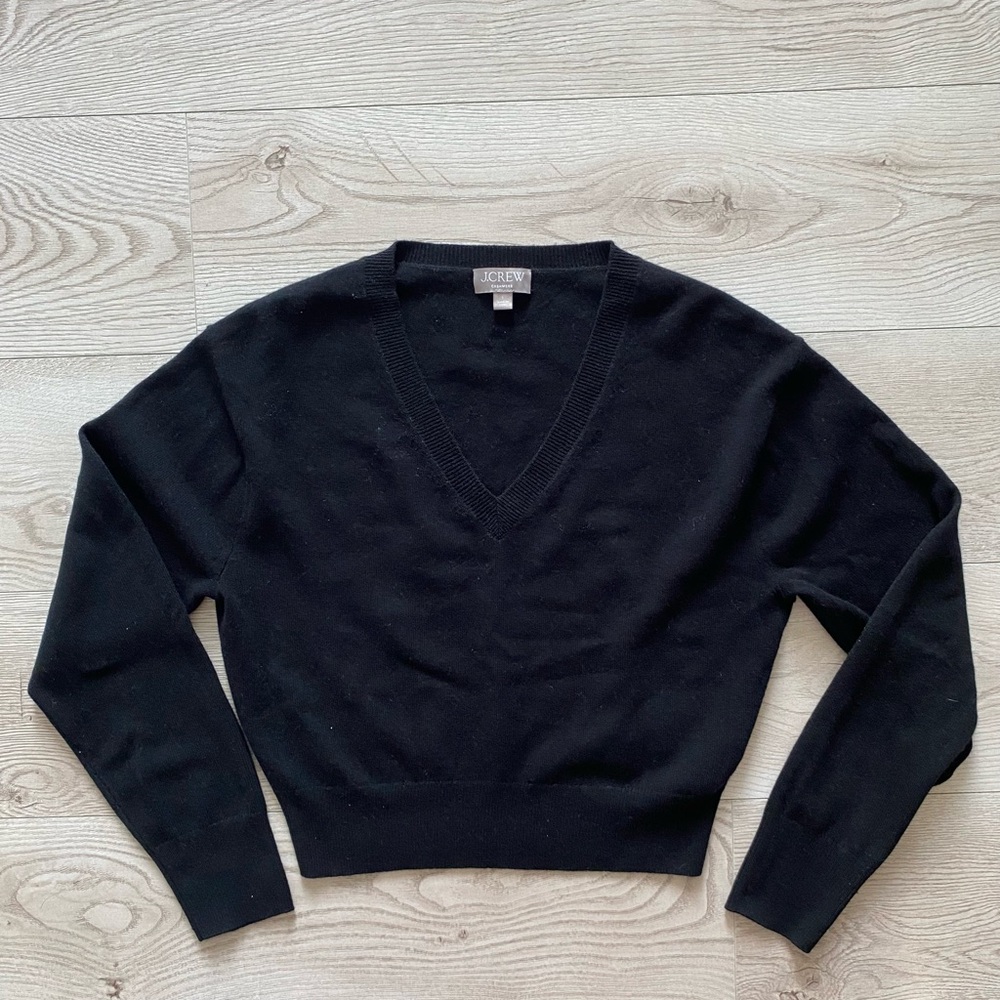 J. Crew 100% Cashmere shrunken crewneck women sweater